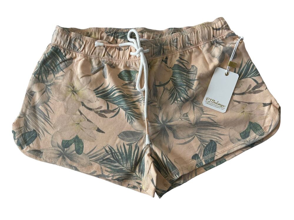 NWT PJ Salvage Small Peach Tropical Floral SOFT Pajama Lounge Shorts #LOT30